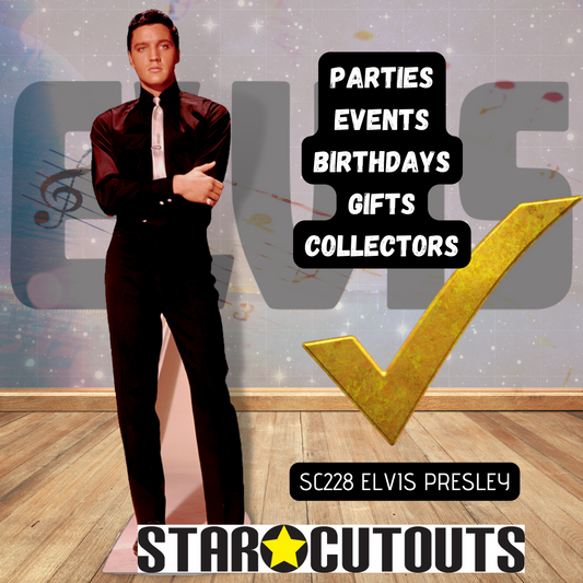 Elvis in Black Suit and White Tie Cardboard Cutout