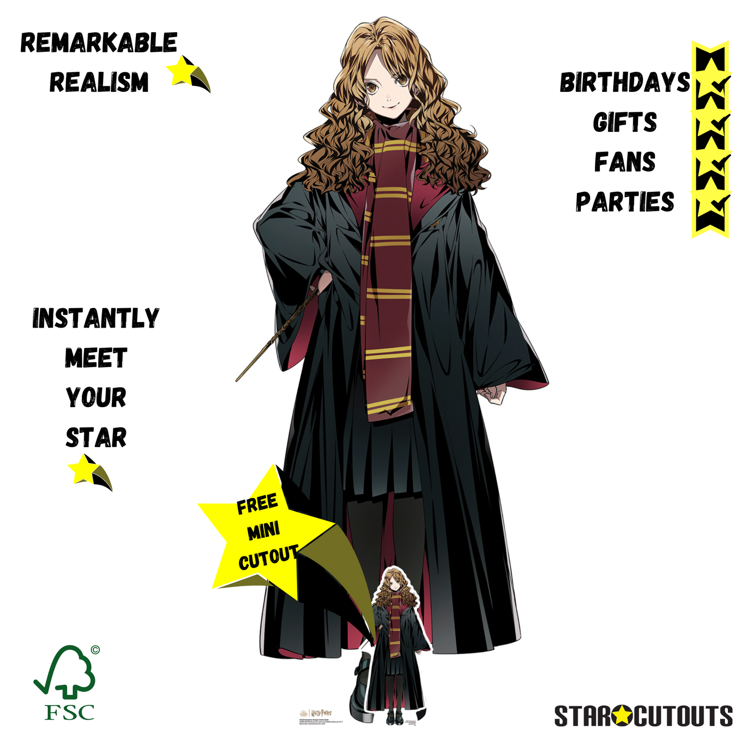 Hermione Granger Anime Style Cardboard Cutout