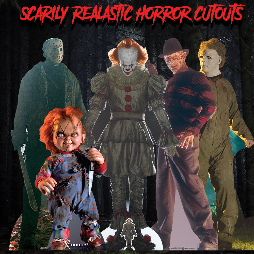Horror Halloween Cardboard Cutouts Pennywise Freddy Kreuger Chucky Annabelle