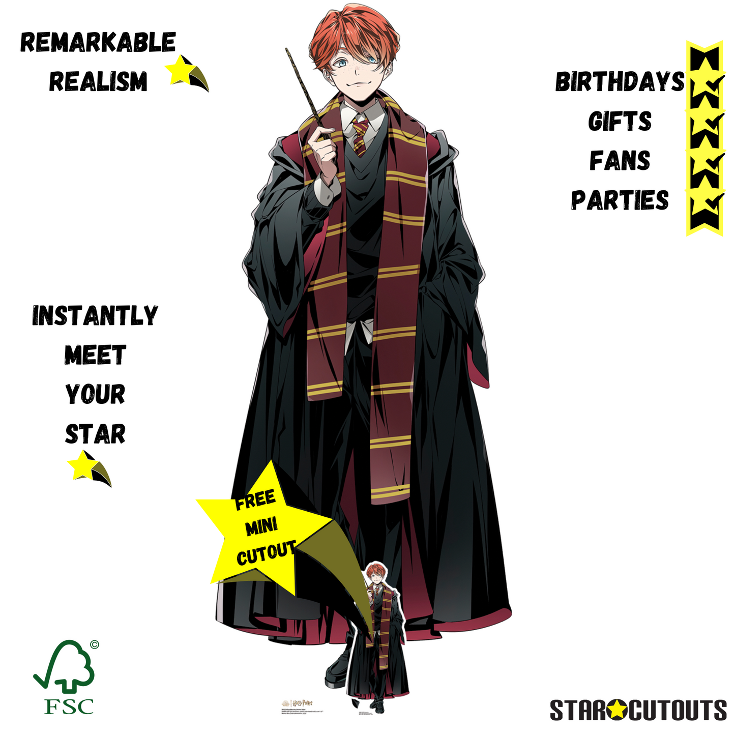 Ron Weasley Anime Style Cardboard Cutout