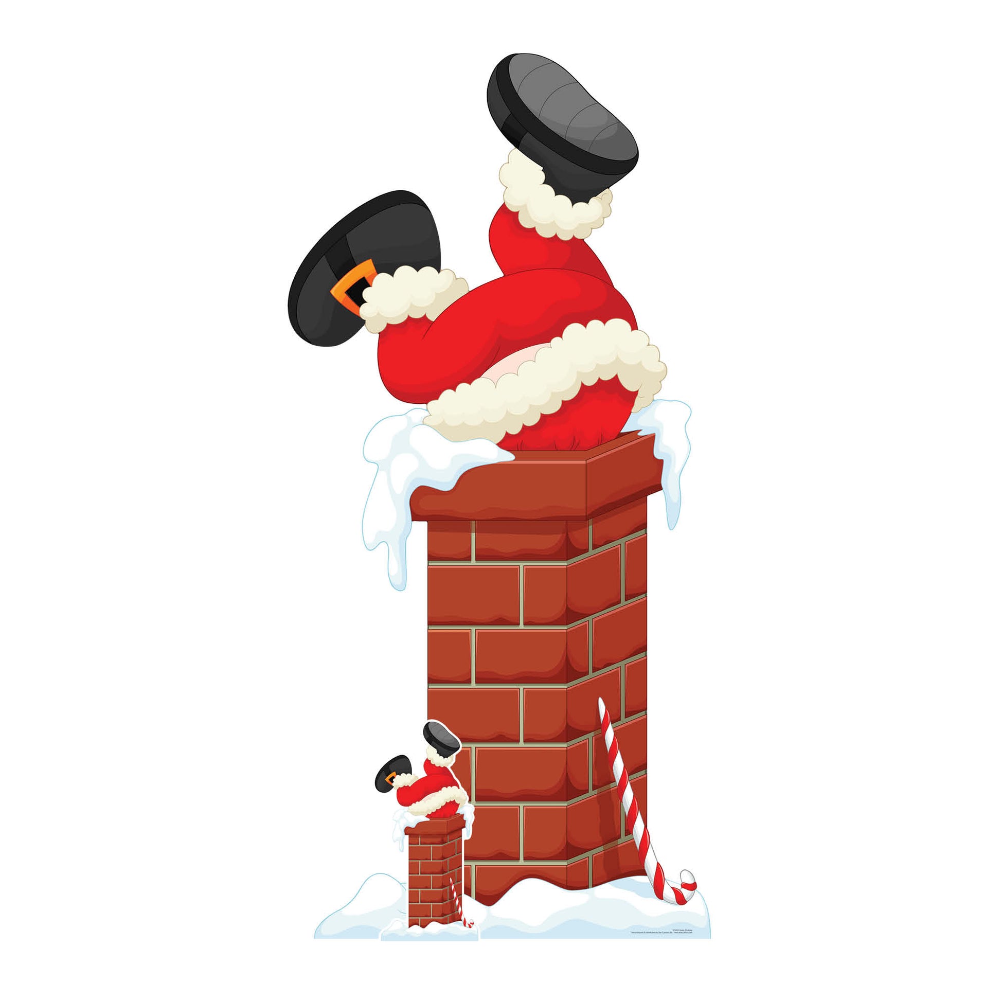 Santa Claus Father Christmas Stuck In Chimney Cardboard Cutout Height 195cm - mycardboardcutout