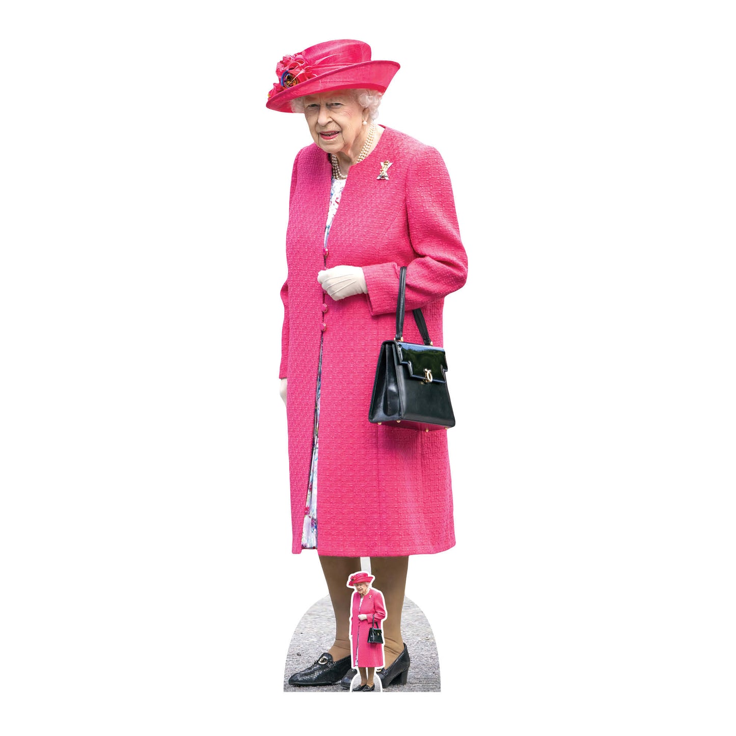 Queen Elizabeth II Pink Coat Cardboard Cutout