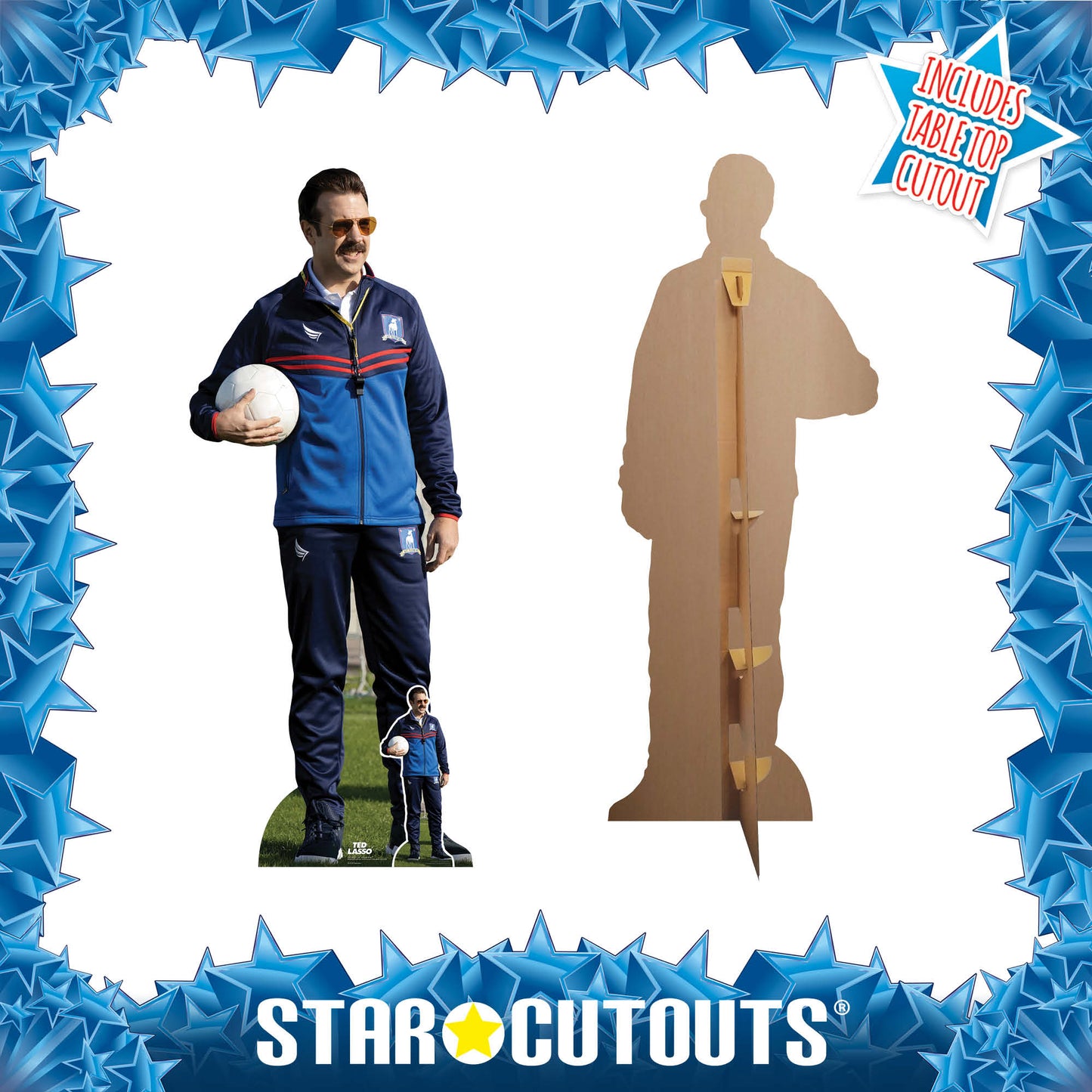 Ted Lasso Jason Sudeikis with Football Cardboard Cutout Lifesize