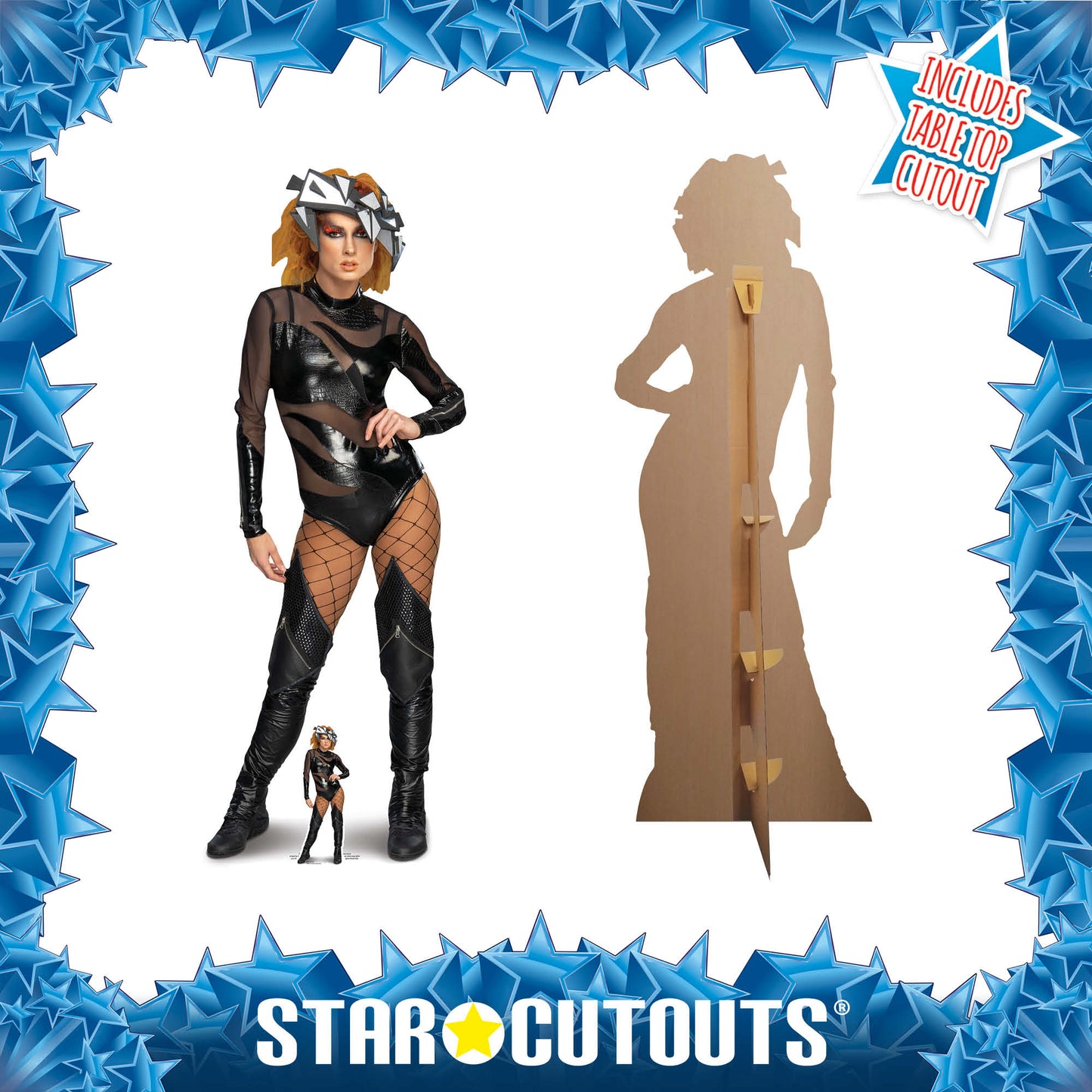 Becky Lynch Black Outfit WWE Cardboard Cutout Lifesize With Mini Desktop Cutout