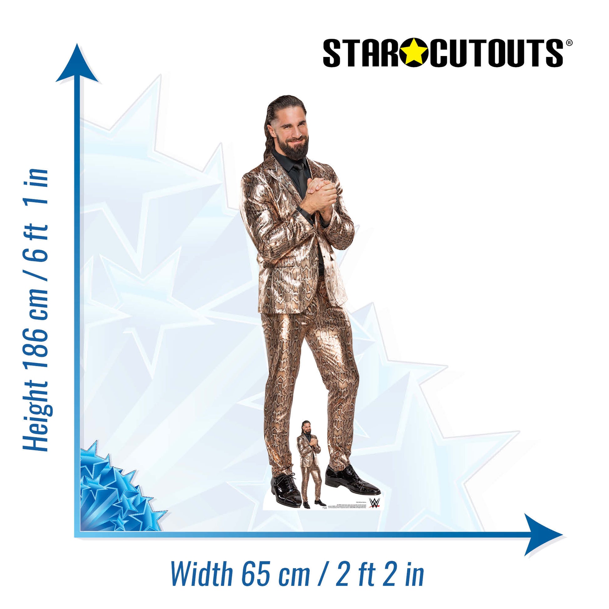Seth Rollins Gold Suit WWE Cardboard Cutout - mycardboardcutout