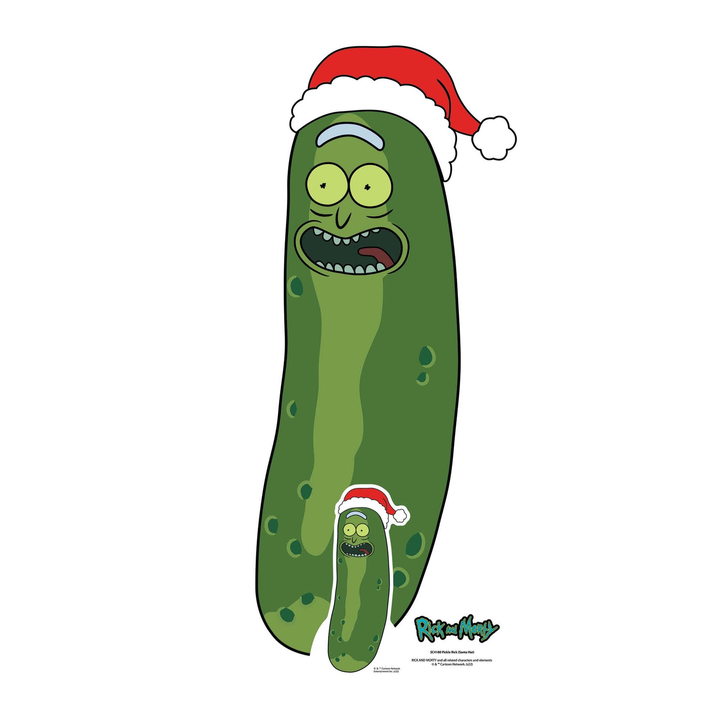 Christmas Pickle Rick and Morty Cardboard Cutout