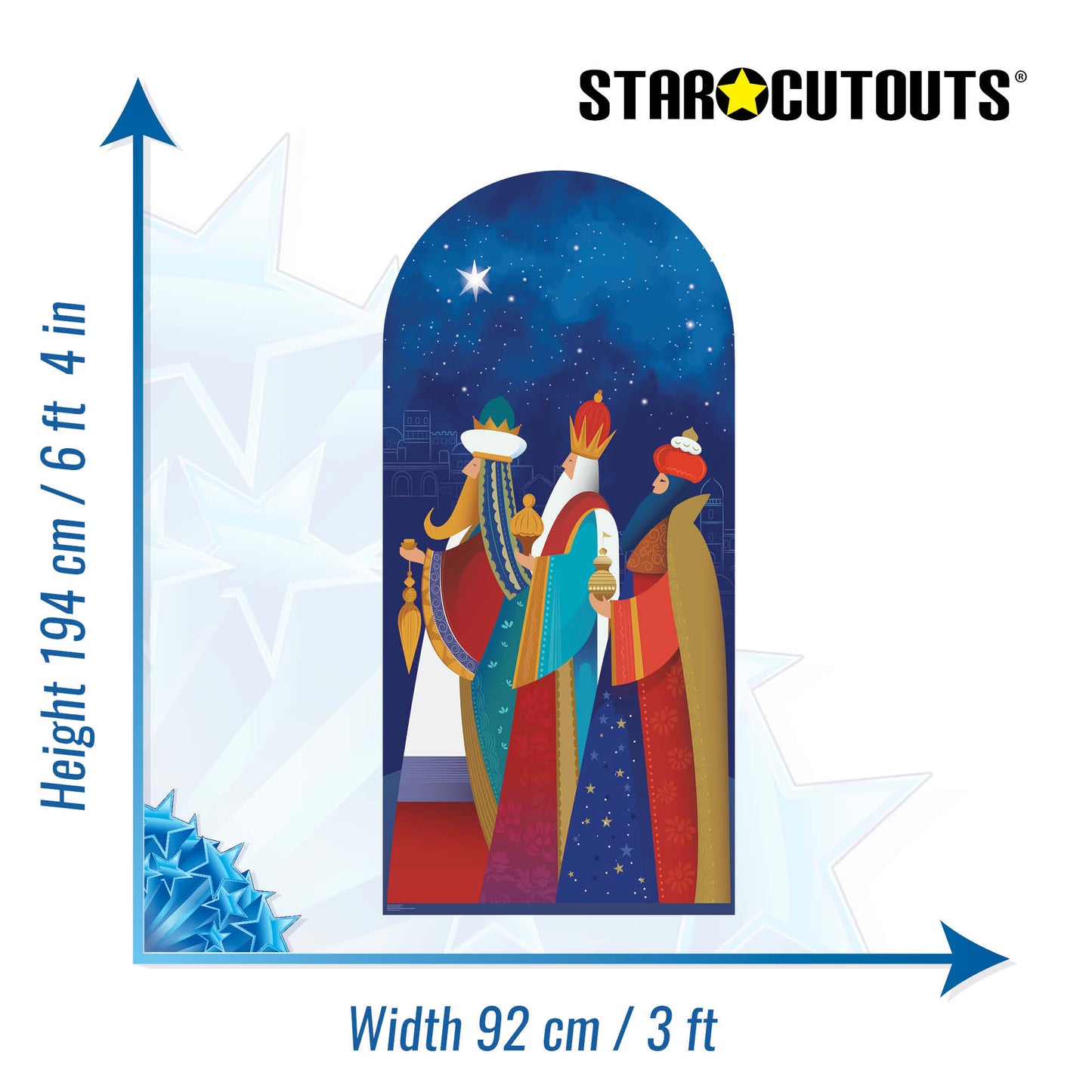 Three Kings Christmas With Gifts Cardboard Cutout