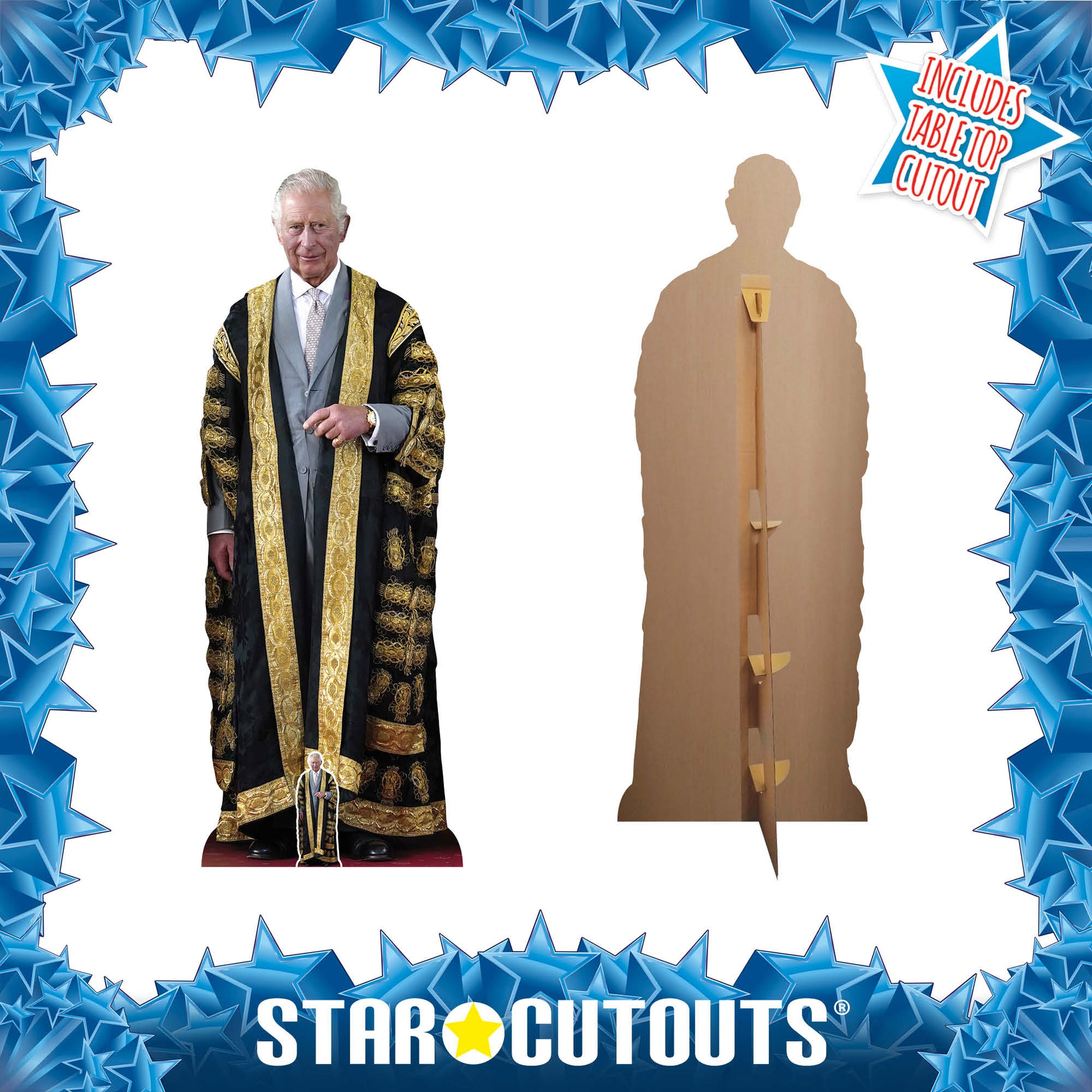 King Charles III Gold Cardboard Cutout - mycardboardcutout