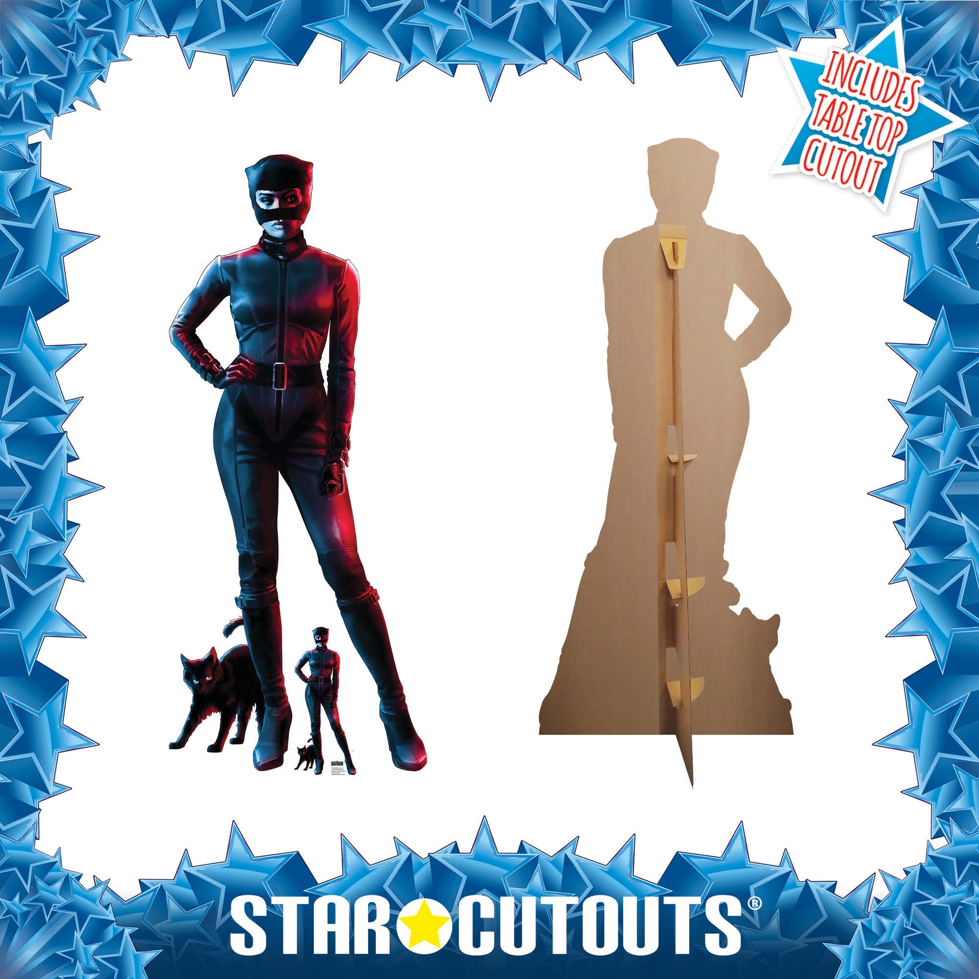 Catwoman  Red Blue Zoe Kravitz Greatest Superhero Red Blue Lifesize Cardboard Cutout - mycardboardcutout