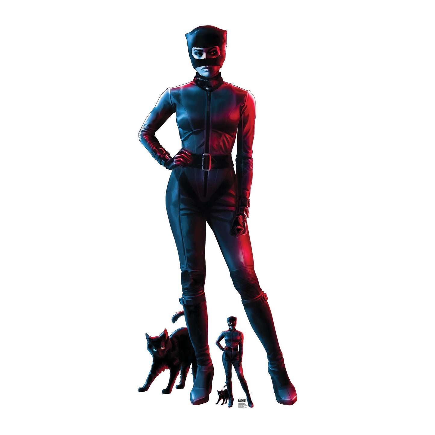 Catwoman  Red Blue Zoe Kravitz Greatest Superhero Red Blue Lifesize Cardboard Cutout - mycardboardcutout
