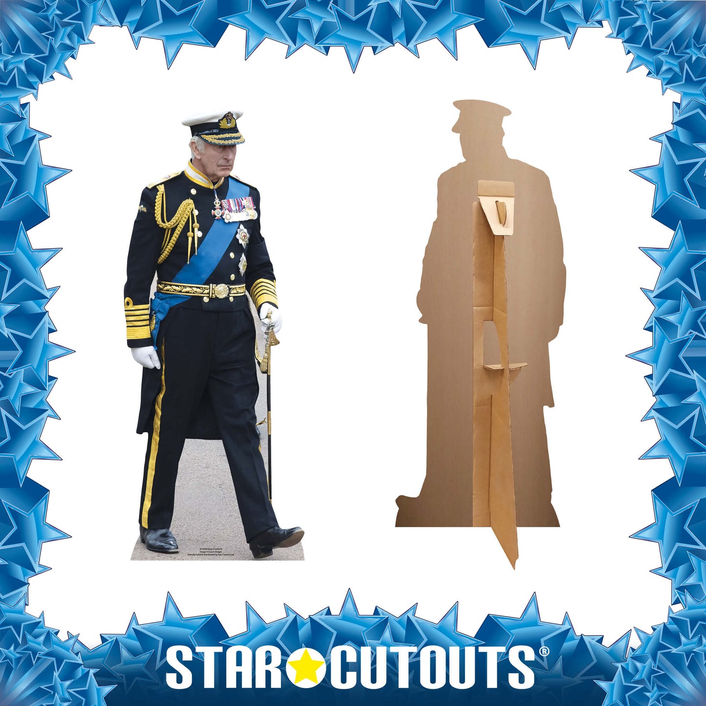 King Charles Marching Star Mini Cardboard Cutout