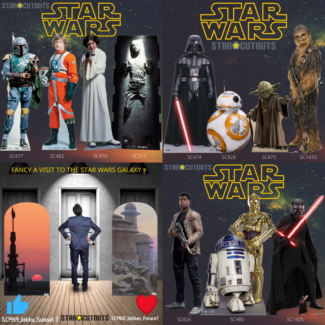Star Wars Cardboard Cutouts Han Solo Darth Vader Yoda The Mandalorian