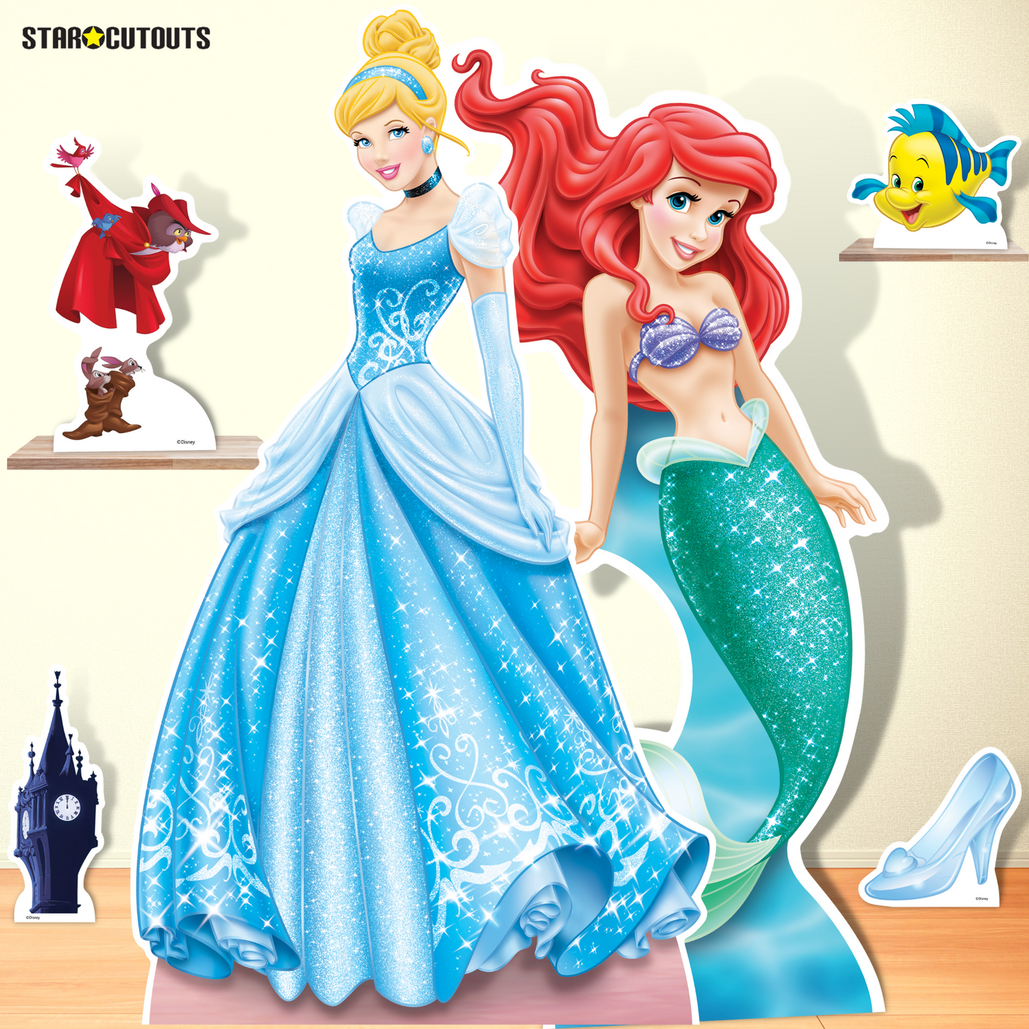 Ariel Cardboard Cutout Party Decorations With Six Mini Party Decorations