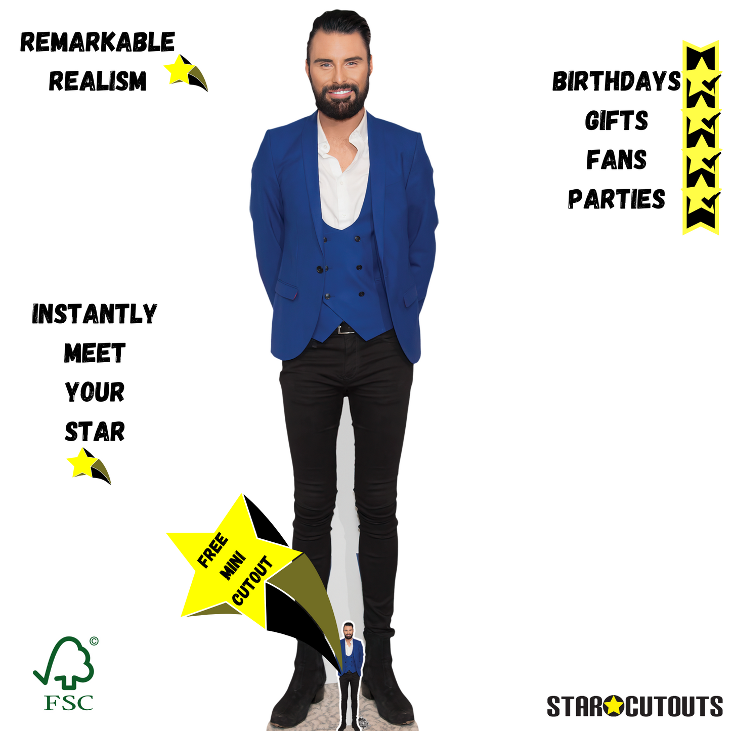Rylan Clark Cardboard Cut Out Life Size With Mini