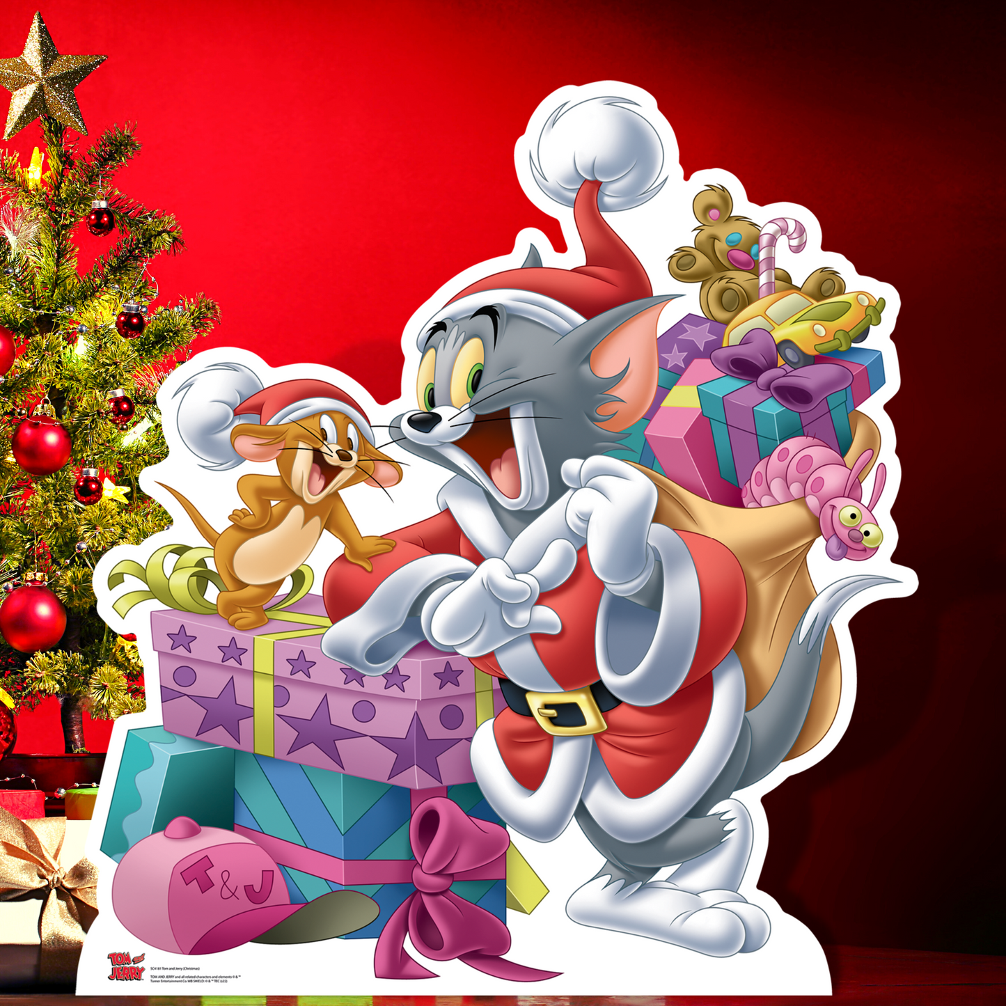 Tom and Jerry Christmas Gifts Cardboard Cutout - mycardboardcutout